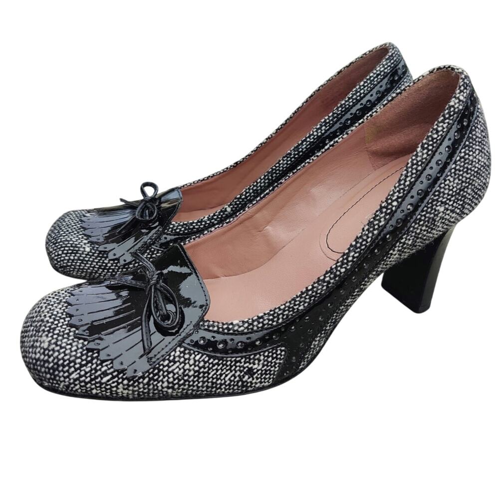 Vintage y2k tweed Nine west Tassel Pumps sz 6.5